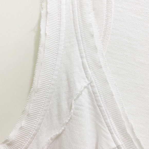 C&C Organic Cotton Raw Edge Button Tank White XS - Picture 8 of 11